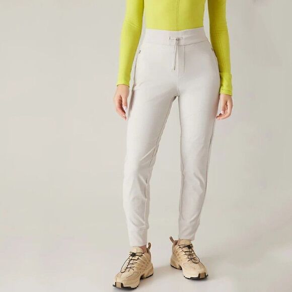 Athleta Headlands Hybrid Mid Rise Jogger Pants in Birch Grey - Picture 1 of 12